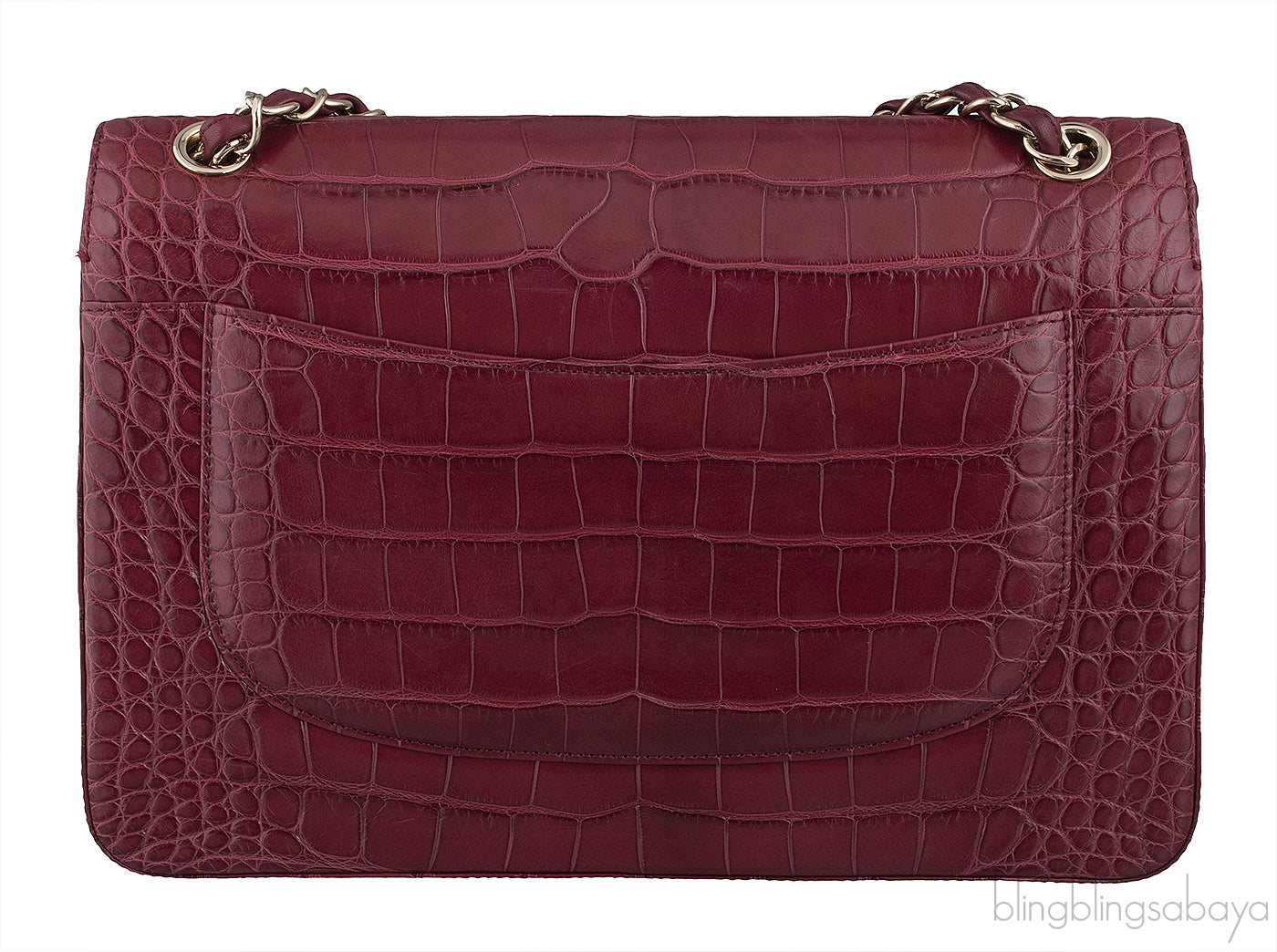 Classic Bordeaux Crocodile Jumbo Bag