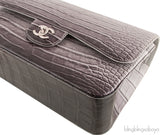 Ombre Grey Crocodile Flap Bag