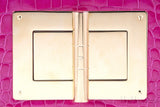 Natalia Croc Fuchsia Shoulder Bag