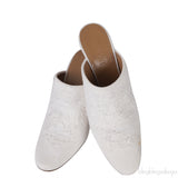 Loewe White Ripped Denim Mules