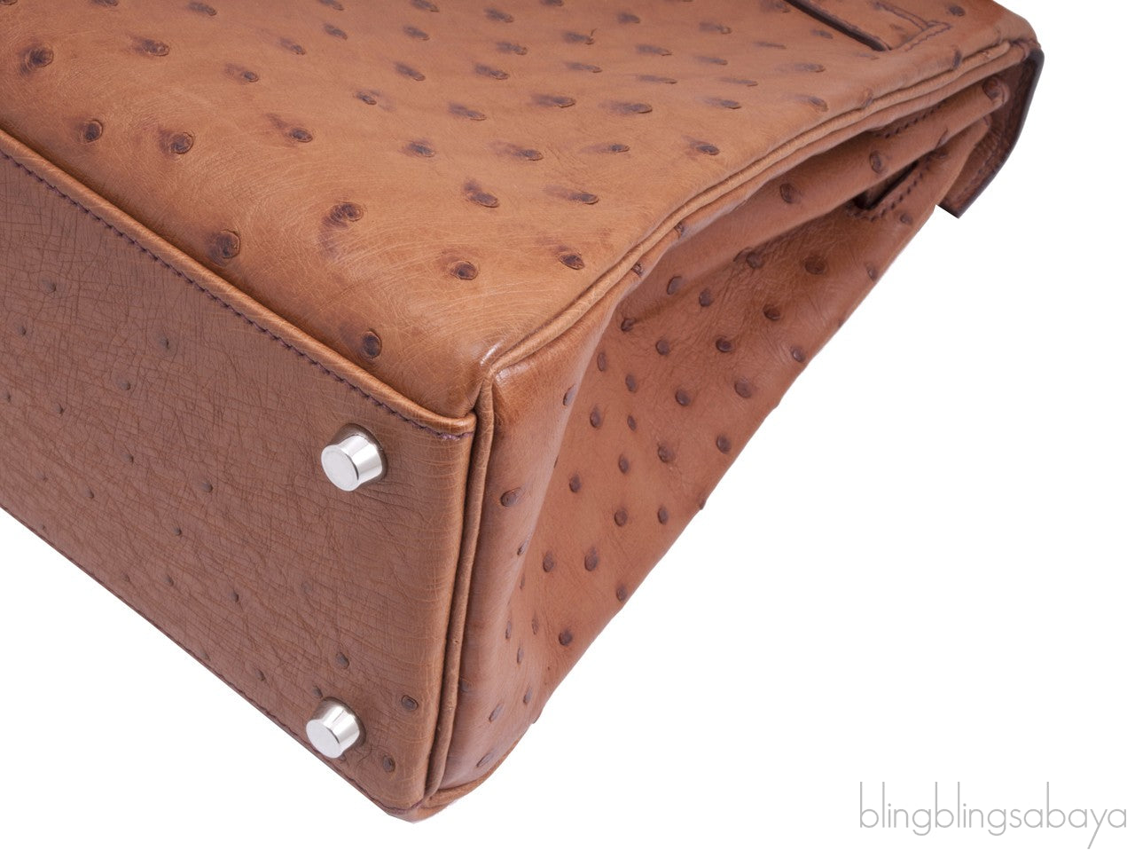 Kelly 32 Cognac Gold Ostrich