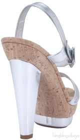 Lafalaise Silver Patent Cork Sandals