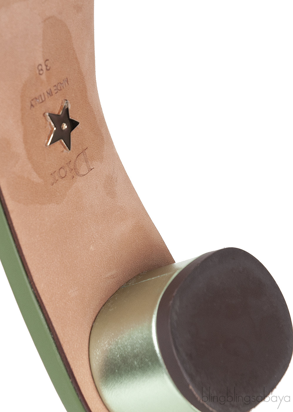 OR Montaigne Metallic Green Heels Slide