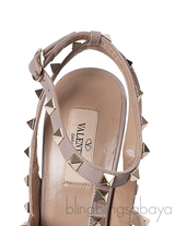Valentino Garavani Rockstud Ankle Strap Beige Nude Slingback Heels