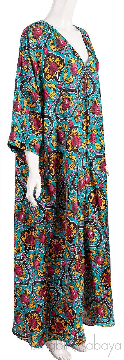 Muumuu Printed Silk Maxi Dress