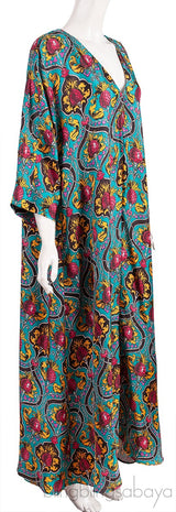 Muumuu Printed Silk Maxi Dress
