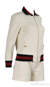 Gucci Cream Contrast Trim Jacket and Shorts