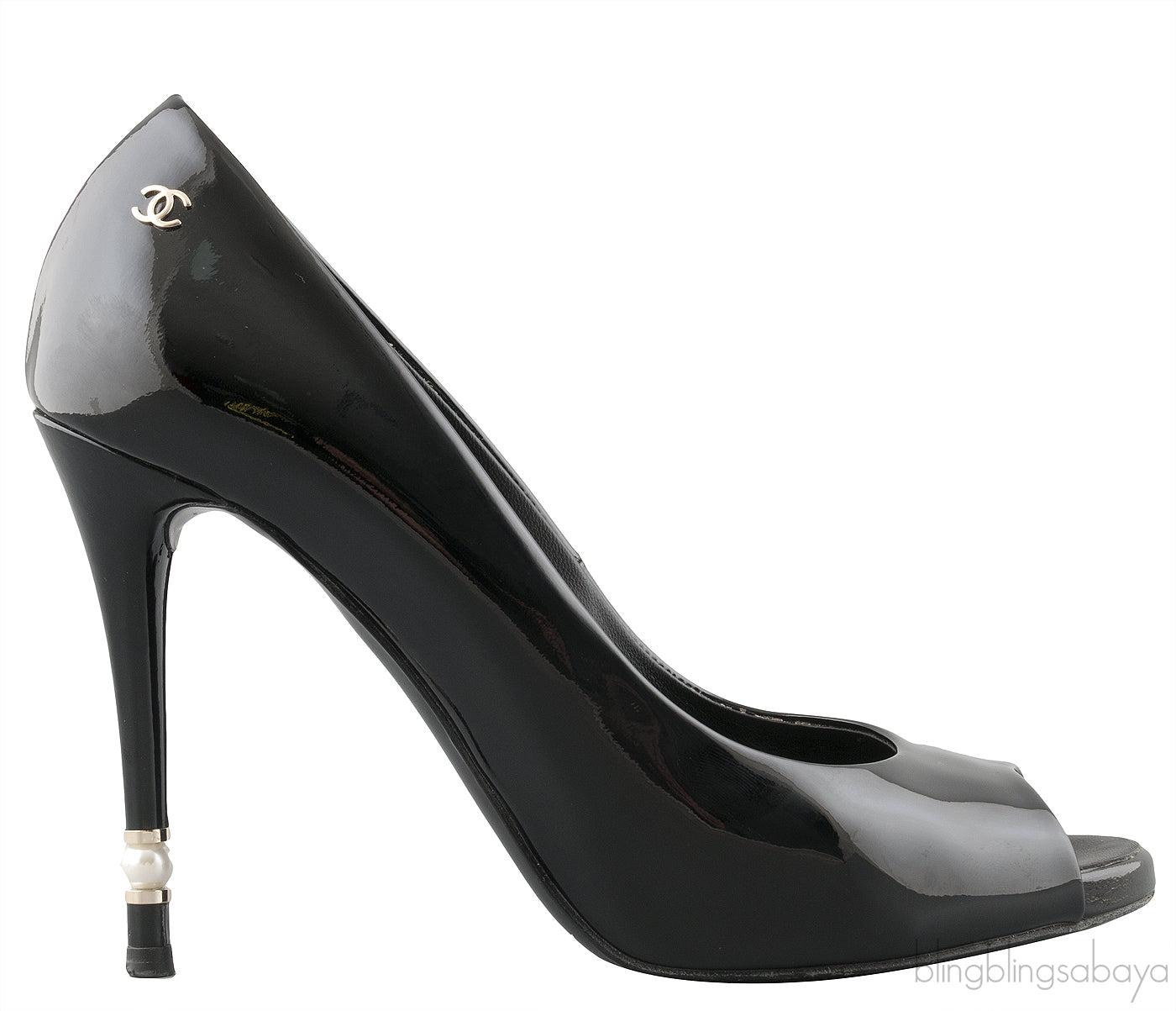 Patent Black Peep Toe Heels