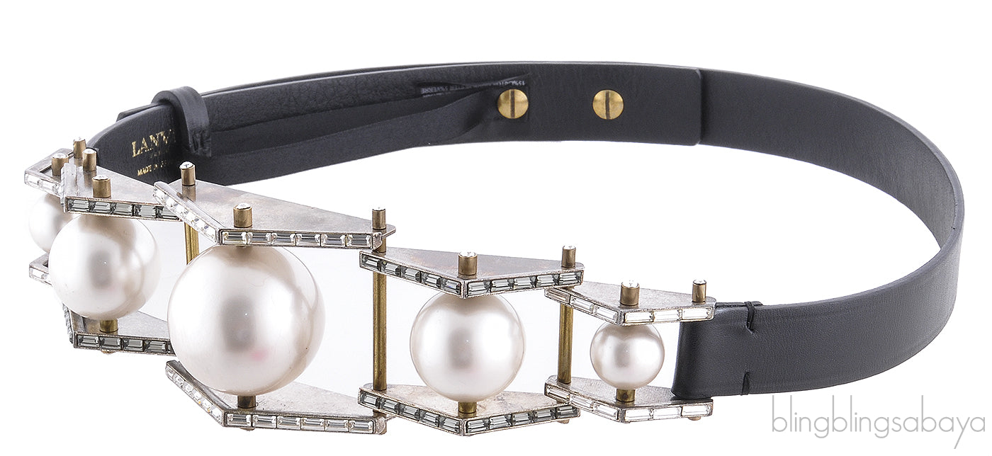 Black Pearl Leather Belt