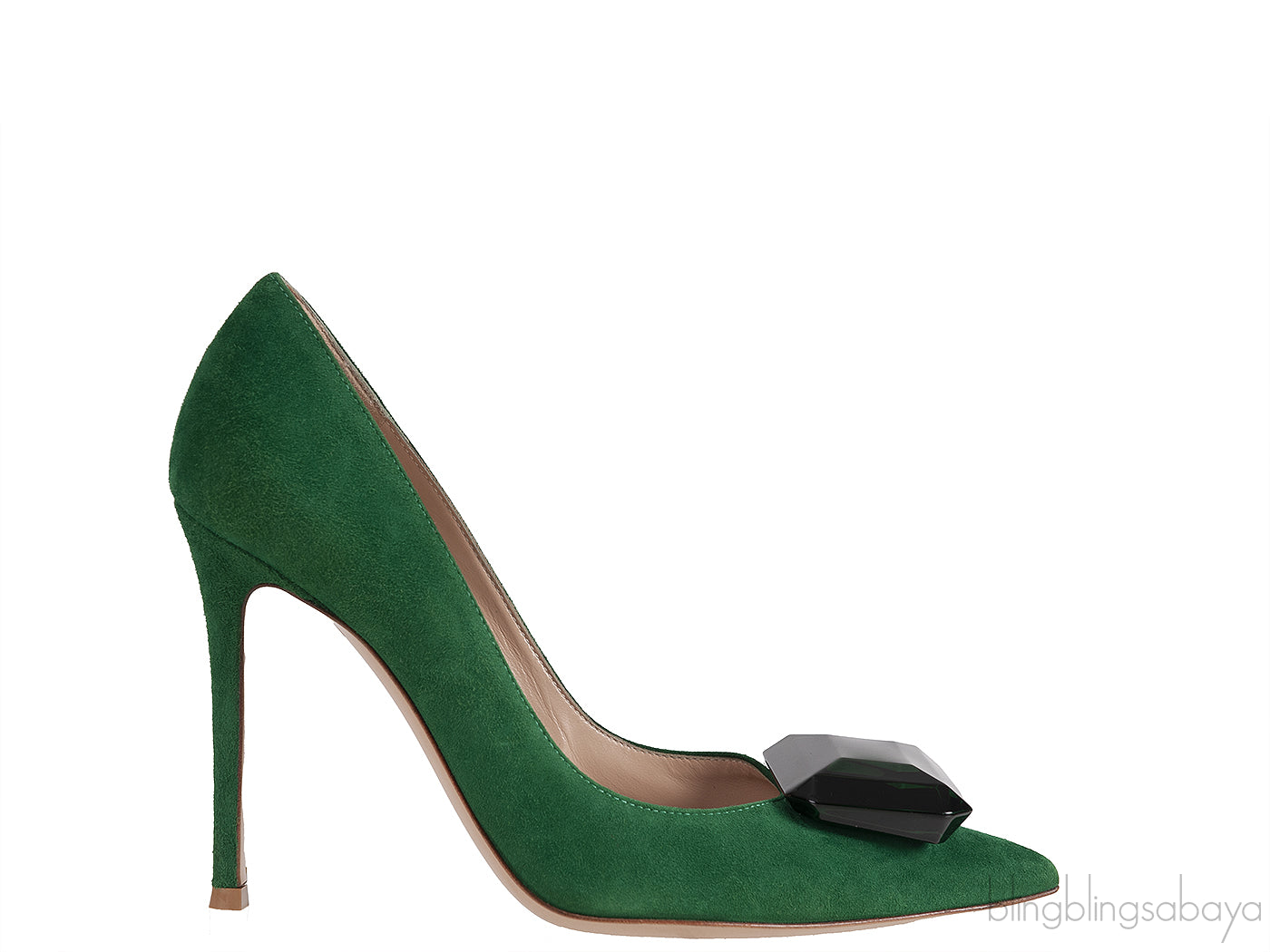 Gianvito Rossi Emerald Jaipur 105 Embellished Suede Pumps