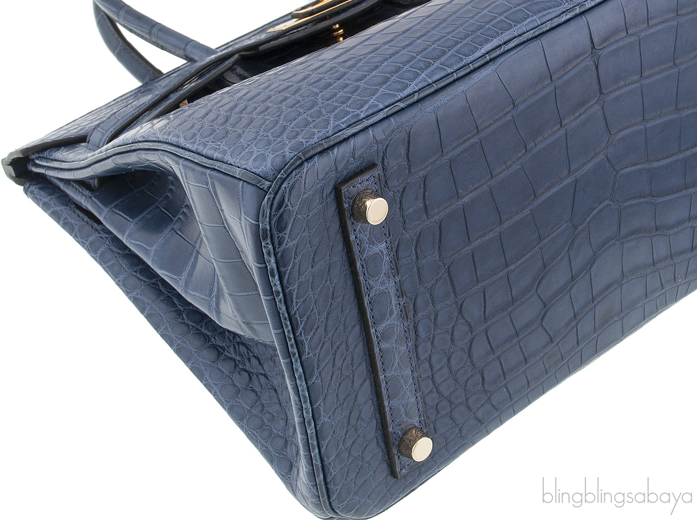 Birkin 30 Bleu de Prusse Croc