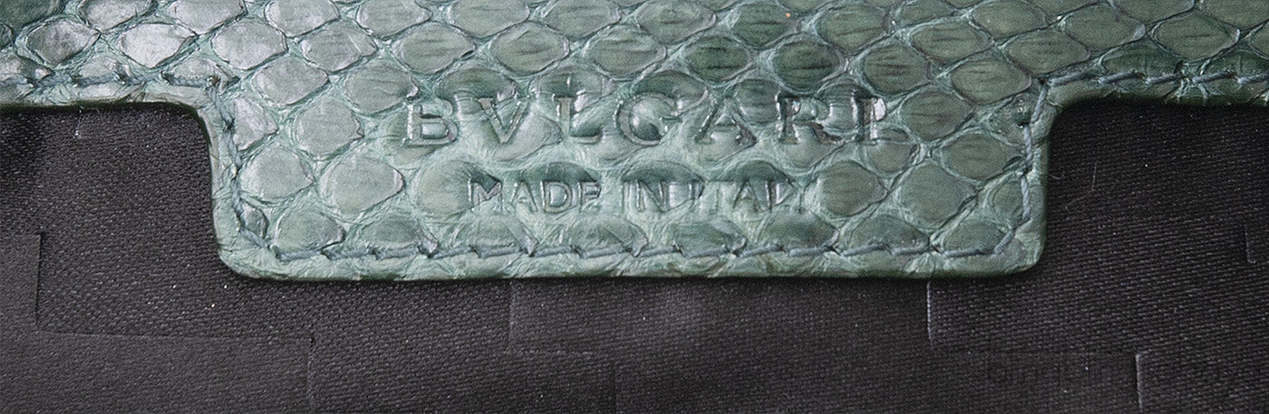 Green Python Monete Fold-over Clutch