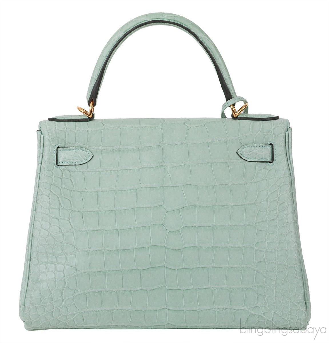Kelly 28 Vert D\'Eau Matte Crocodile GHW