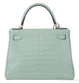 Kelly 28 Vert D\'Eau Matte Crocodile GHW