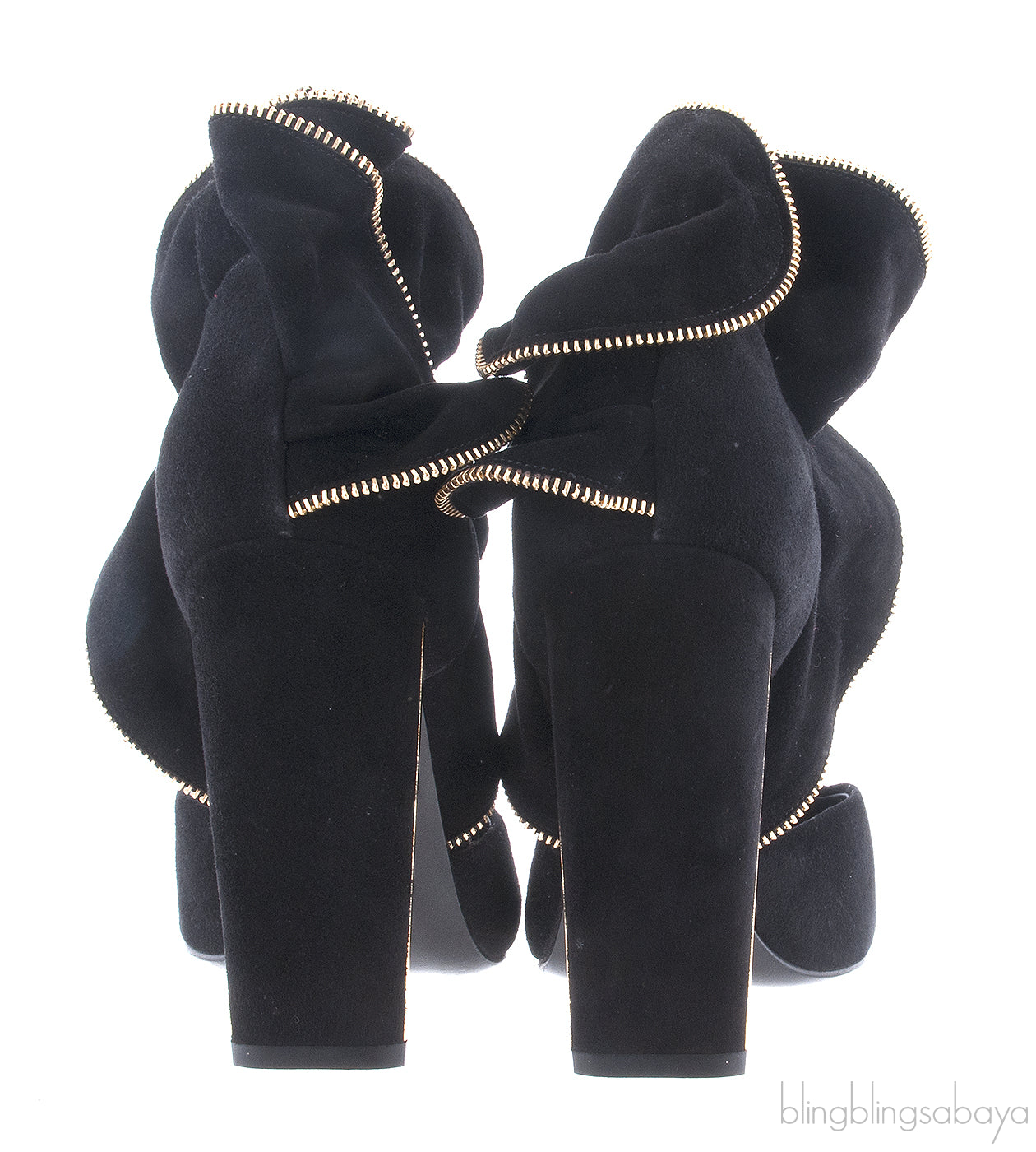 Black Velvet Ruffled Heels