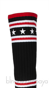 Black Over the Knee High Knit-sock Boots