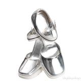 Metallic Silver Leather Pump