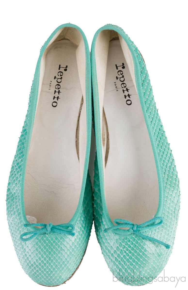 Green Python Ballet Flat
