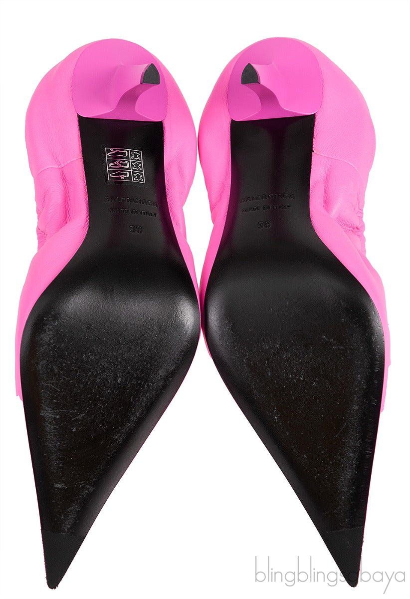 Scrunch Knife Leather Pumps
