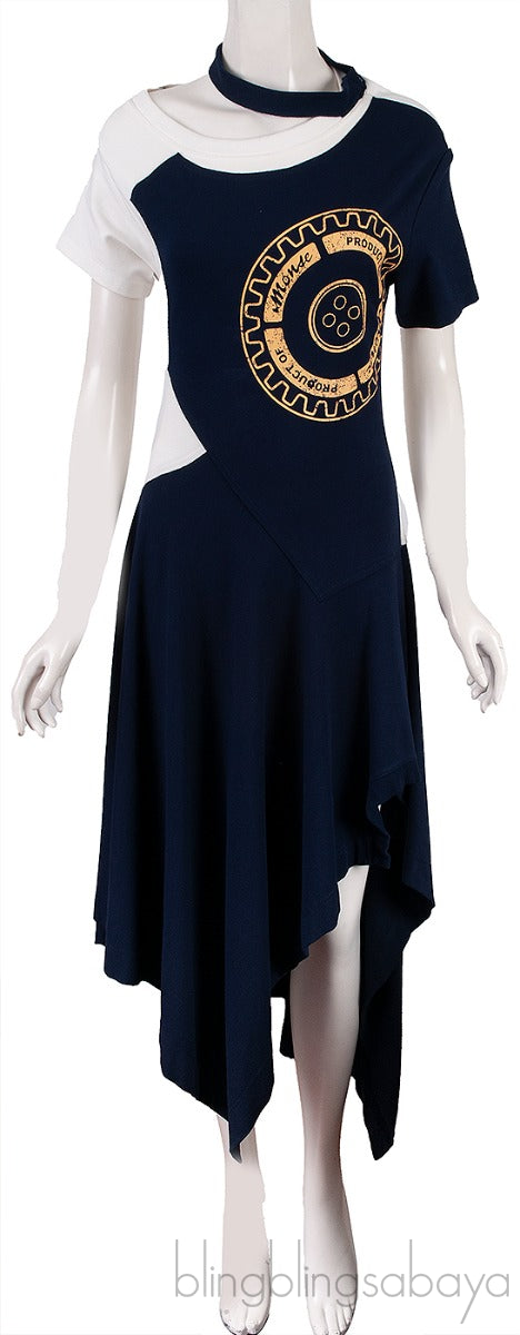 Color Block Asymmetrical Dress