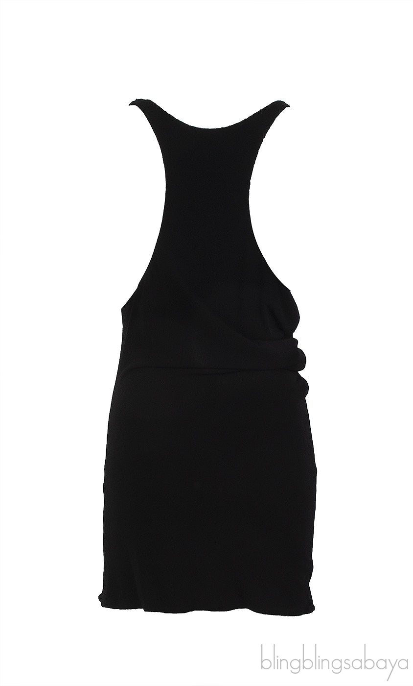 Barbara Bui Black Asymmetrical Sleeveless Mini Dress