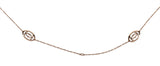 Cartier Double C Logo Baignoire Diamond Pink Gold Long Necklace