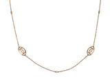 Cartier Double C Logo Baignoire Diamond Pink Gold Long Necklace