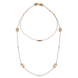 Cartier Double C Logo Baignoire Diamond Pink Gold Long Necklace