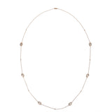 Cartier Double C Logo Baignoire Diamond Pink Gold Long Necklace