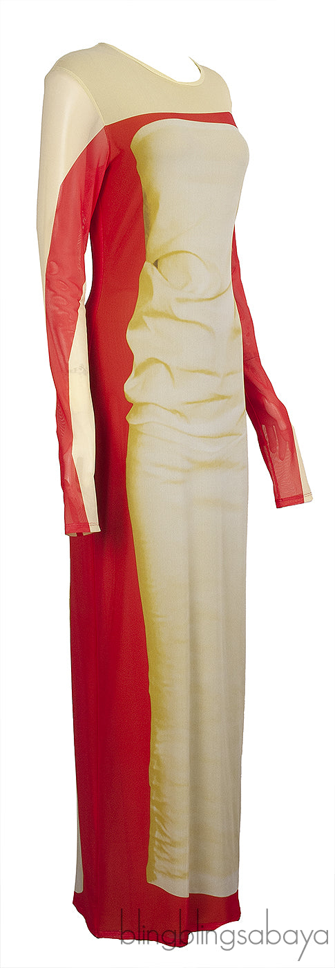 Loewe Trompe L\'Oeli Amarillo Stretch Tube Maxi Dress