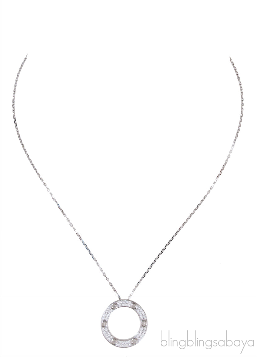 Love Diamond Paved Necklace