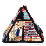 Multicolor Lambskin PVC Glass Pyramid Bag