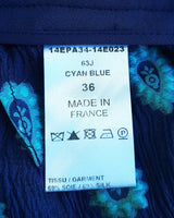 Cyan Blue Printed Trouser