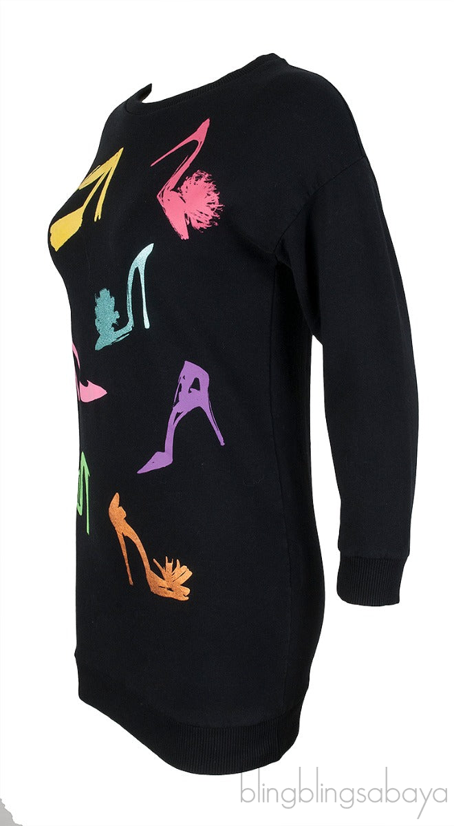 Heels Print Black Sweatshirt
