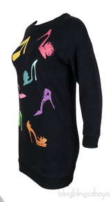 Heels Print Black Sweatshirt