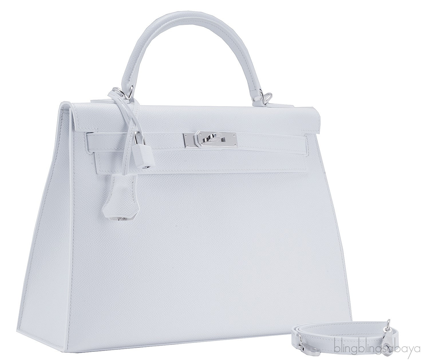 Kelly 32 White Epsom Sellier