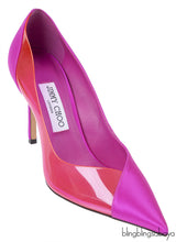 Jimmy Choo Fuchsia Satin Hot Pink PVC Heels 38