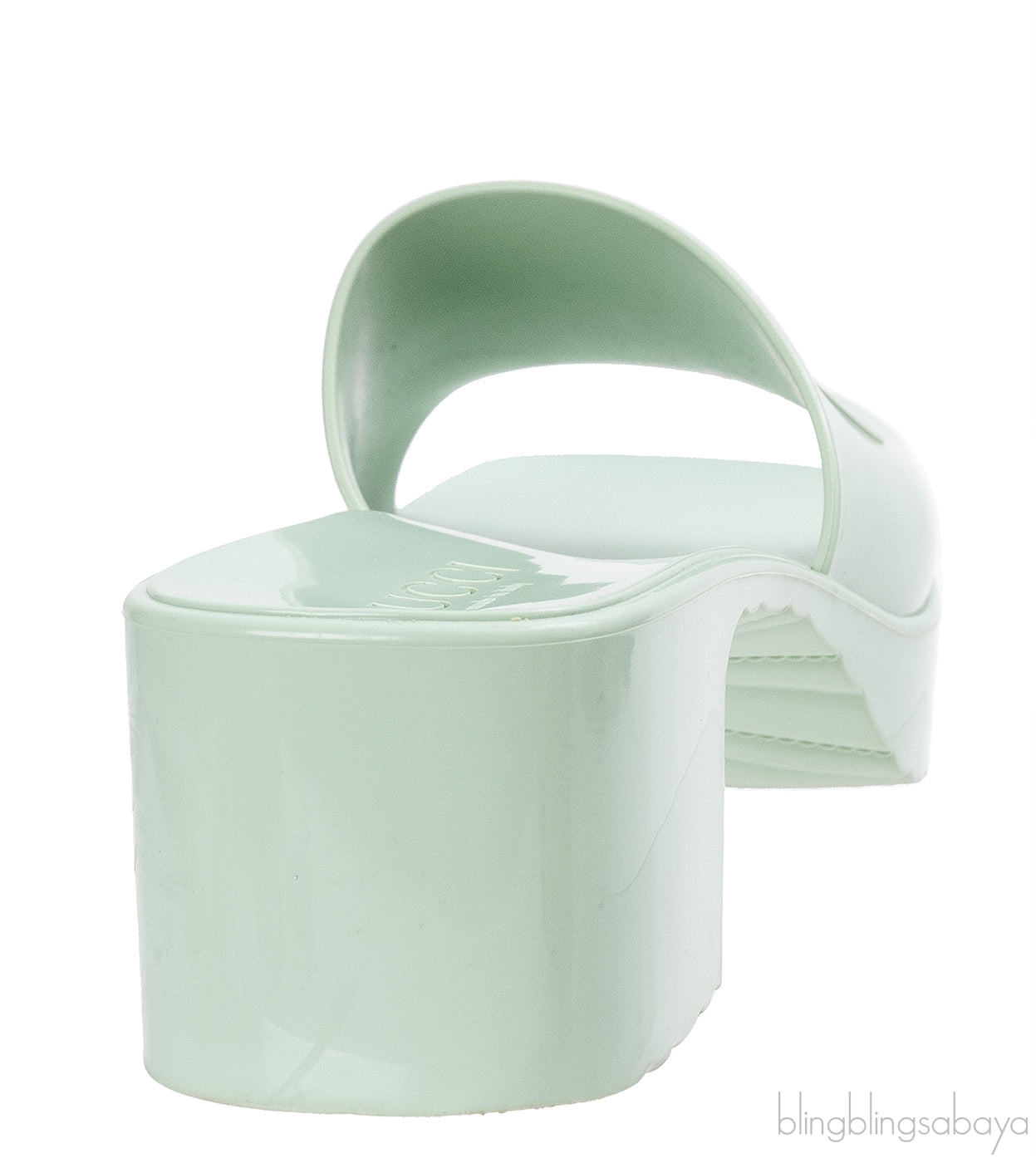 Gucci Rubber Slide Pastel Green Sandals