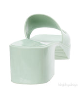 Gucci Rubber Slide Pastel Green Sandals
