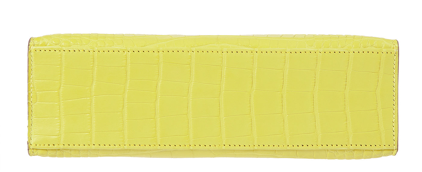 Hermes Kelly Pochette Matte Lime Alligator PHW