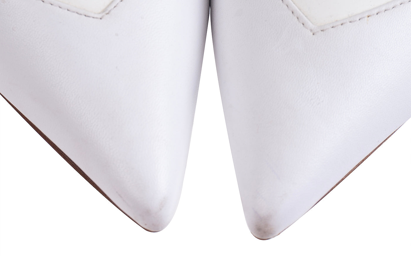 Malone Souliers by Roy Luwolt White Pointed Leather Heels 41