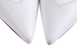 Malone Souliers by Roy Luwolt White Pointed Leather Heels 41