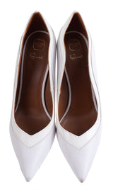 Malone Souliers by Roy Luwolt White Pointed Leather Heels 41