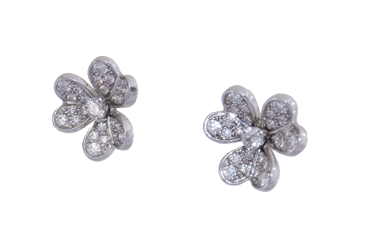 Van Cleef & Arpels Frivole Mini Pave Diamond Stud Earrings