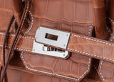 Birkin 35 Barenia Crocodile PHW