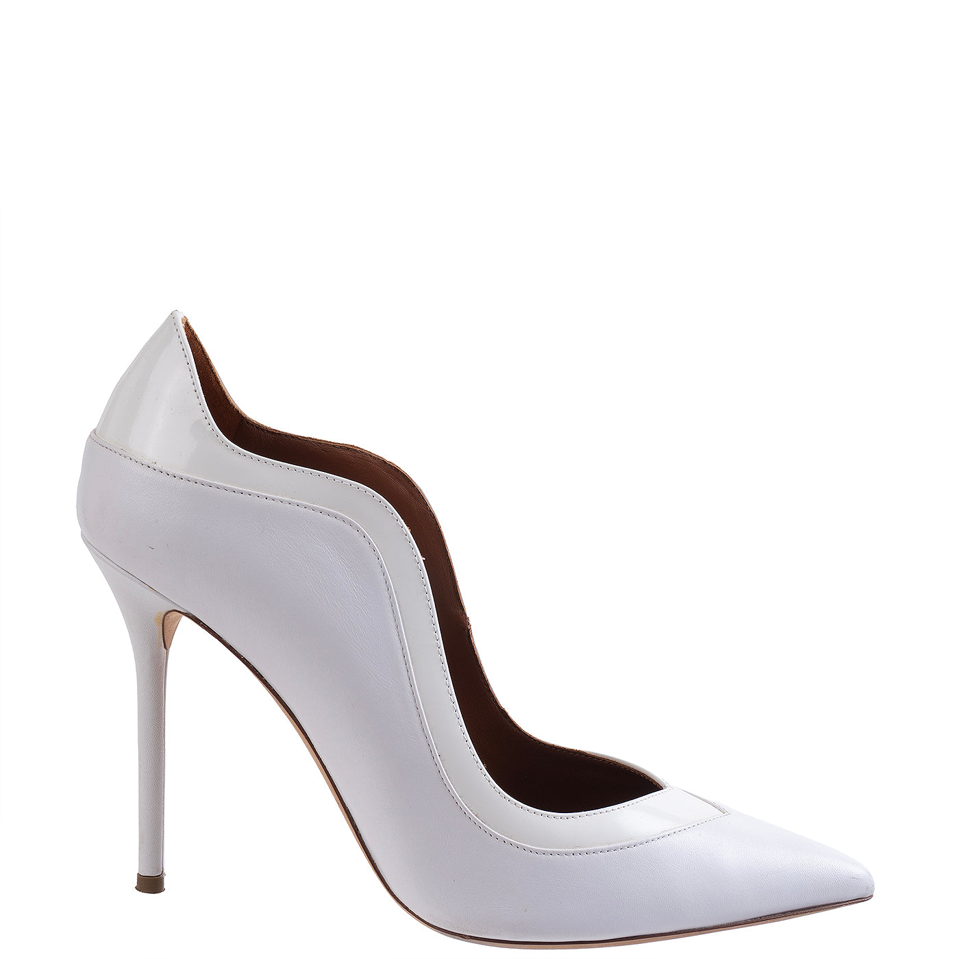 Malone Souliers by Roy Luwolt White Pointed Leather Heels 41