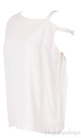 Asymmetric Shoulder Off-white Top