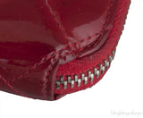 Red Quilted Patent Long Wallet