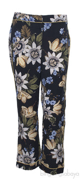 Black Floral Trim Trouser