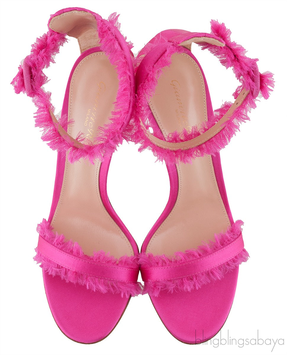 Portifino Fuchsia Fringed Sandals